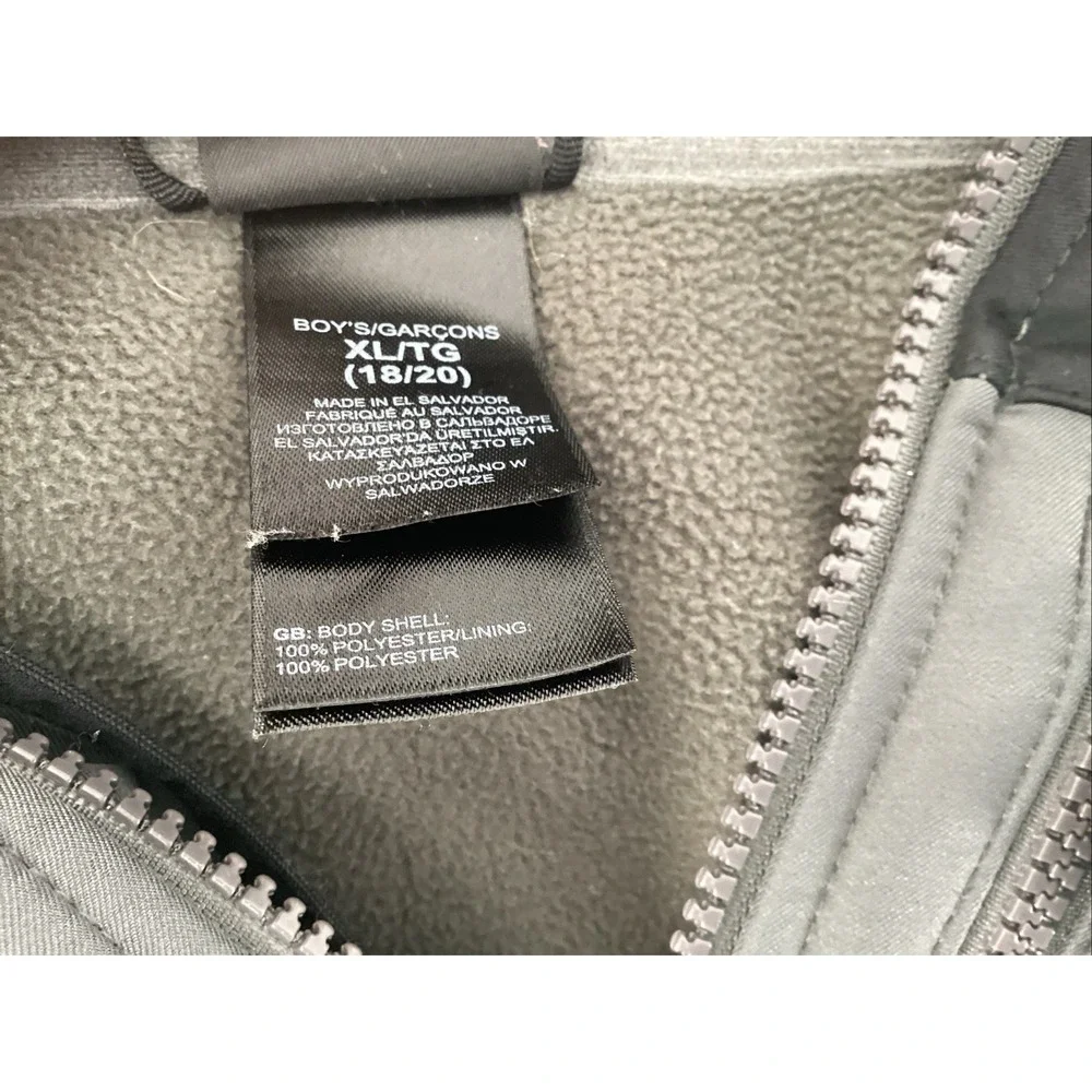 The North Face Boys XL Jacket Black Soft Shell Full Zip